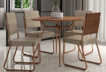 conjunto sala de jantar san francisco carraro com 4 cadeiras