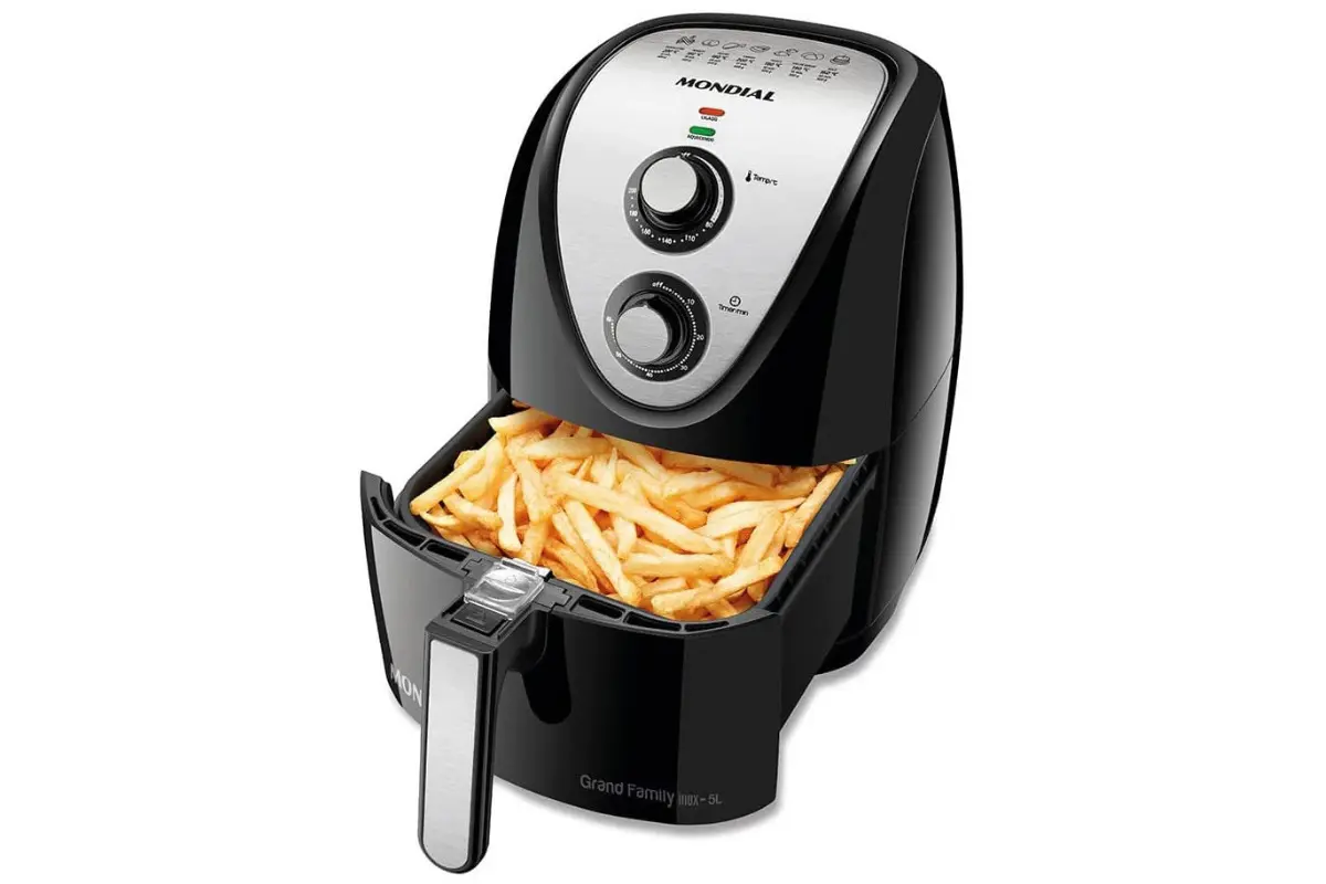Fritadeira Elétrica Sem Óleo Air Fryer Mondial 5L Grand Family AFN-50 Timer 1900W fritadeira elétrica sem óleo air fryer mondial grand family 5l afn-50 timer 1900w