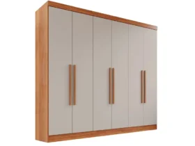 guarda-roupa casal frança cinamomo off white com 6 portas 2 gavetas