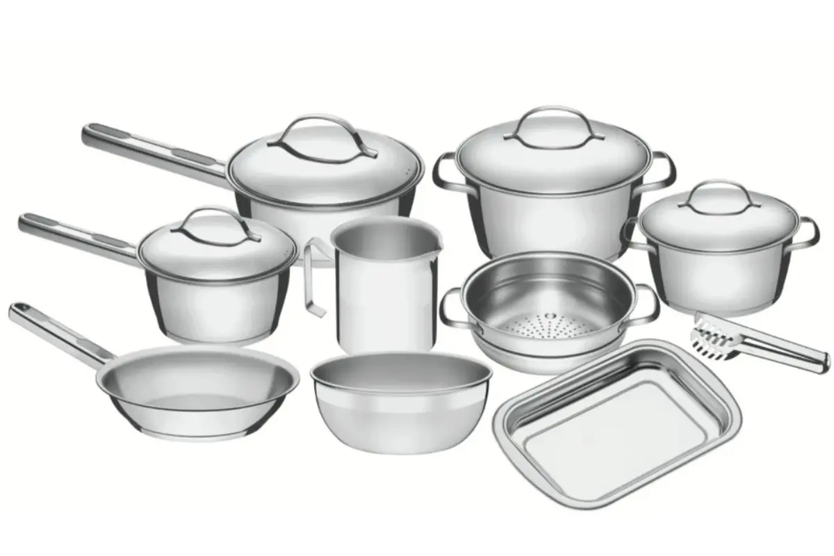Jogo De Panelas Tramontina Em Aço Inox Allegra Com 10 Peças Com Fundo Triplo e Pegador de Massa jogo de panelas tramontina em aço inox allegra com fundo triplo e pegador de massa com 10 peças