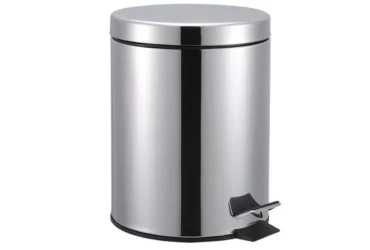 lixeira de inox com cesto com pedal e balde removível 5 litros