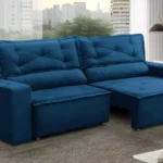 sofá retrátil e reclinável livia suede adonai estofados 3 lugares com molas 1,80m