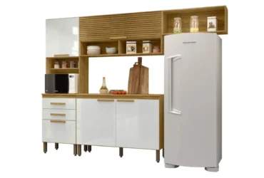 cozinha compacta sara marrocos off white mx móveis com 5 portas e 2 gavetas