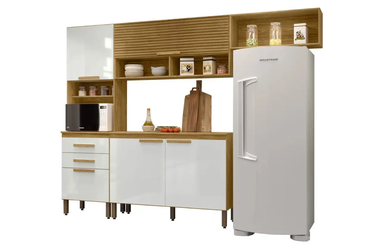 Cozinha Compacta Sara Com 5 Portas e 2 Gavetas Marrocos Off White MX Móveis cozinha compacta sara marrocos off white mx móveis com 5 portas e 2 gavetas