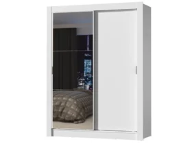 guarda-roupa solteiro com 2 portas de correr com espelho b madesa denver