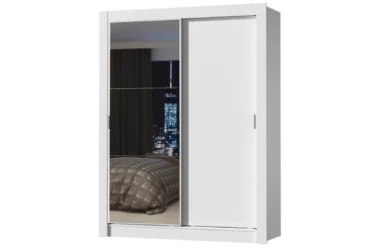guarda-roupa solteiro com 2 portas de correr com espelho b madesa denver
