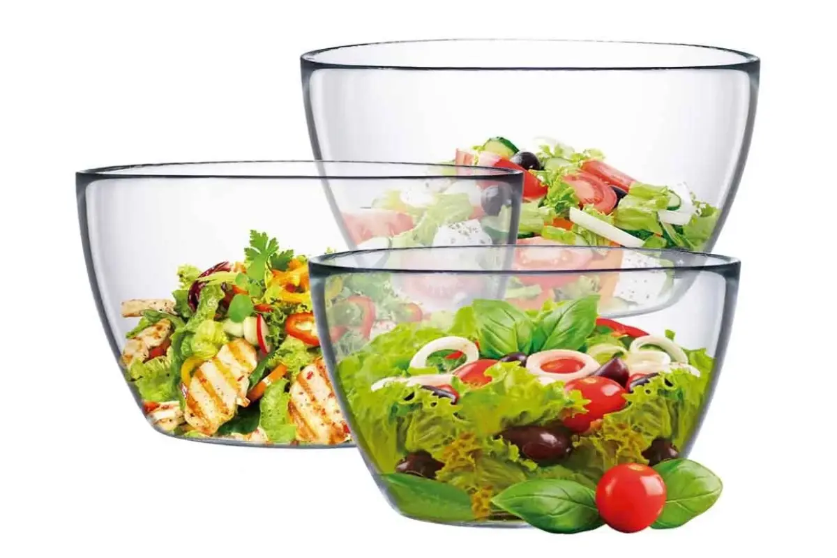 Jogo de Bowl de Vidro Tropical Saladeira Fruteira Multiuso Com 3 Peças Ruvolo jogo de bowl de vidro tropical fruteira saladeira multiuso com 3 peças