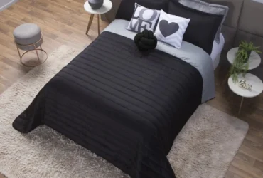 kit cobre leito romance queen dupla face com almofada de nó com 8 peças
