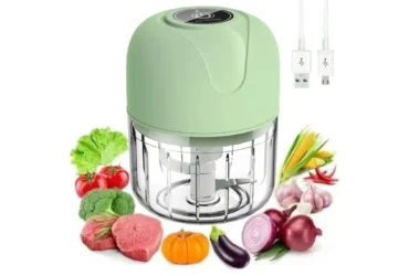 mini processador elétrico de alimentos portátil de aço inox com 3 lâminas 250 ml usb bivolt