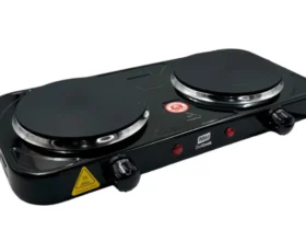 fogão elétrico portátil com 2 bocas em inox com controle de temperatura 1000w/2000w cooktop de mesa