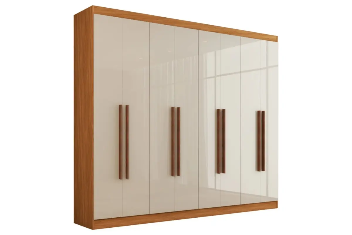 Guarda-Roupa De Casal Ele e Ela Com 8 Portas e 8 Prateleiras Panorama Móveis guarda-roupa de casal ele e ela panorama móveis com 8 portas e 8 prateleiras
