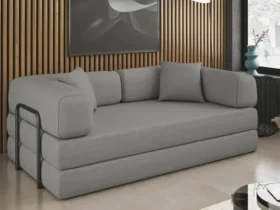 sofá cama com colchão de espuma à vácuo sala balaqui compactair
