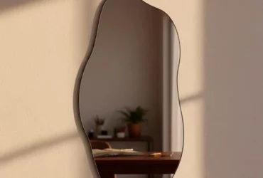 espelho grande de corpo pinterest flame 110x60cm em couro com suporte de parede com moldura decorativo