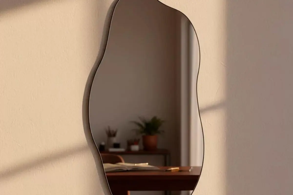 Espelho Grande De Corpo Pinterest Flame 110x60cm Com Moldura em Couro Com Suporte de Parede Decorativo espelho grande de corpo pinterest flame 110x60cm em couro com suporte de parede com moldura decorativo