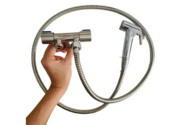 kit ducha higiênica com registro e torneira dupla para banheiro e lavabo em aço inox 304 escovado