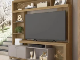 estante home bambam para tv até 65 polegadas caemmun marrom