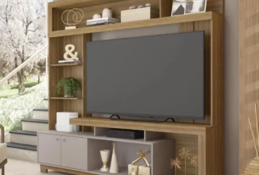estante home bambam para tv até 65 polegadas caemmun marrom