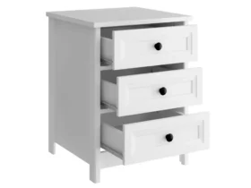 mesa de cabeceira ditália dm 111 branco com 3 gavetas