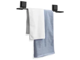 suporte porta toalha de banho para banheiro com fita 3m sem furo preto