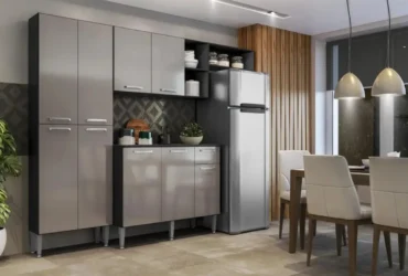 armário de cozinha compacta completa com balcão incluso pequim multimóveis v2933