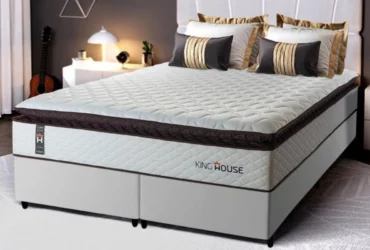 conjunto cama box espuma san diego king branco 193x203x67 king house