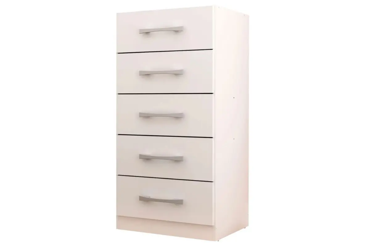 Cômoda Com 5 Gavetas Savana Branco Pnr Móveis cômoda savana branco com 5 gavetas pnr móveis